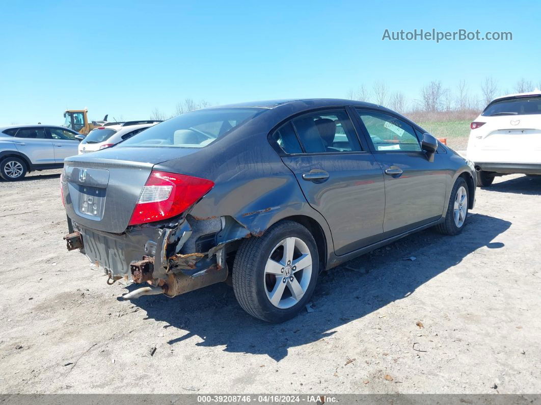 2012 Honda Civic Lx Gray vin: 19XFB2F56CE342597