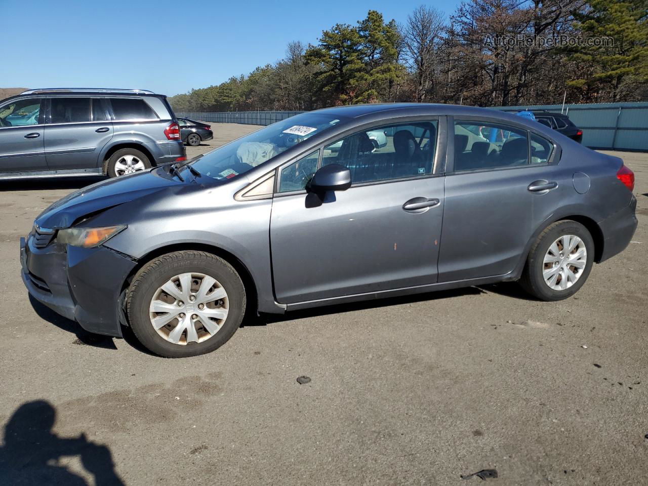 2012 Honda Civic Lx Gray vin: 19XFB2F56CE359156