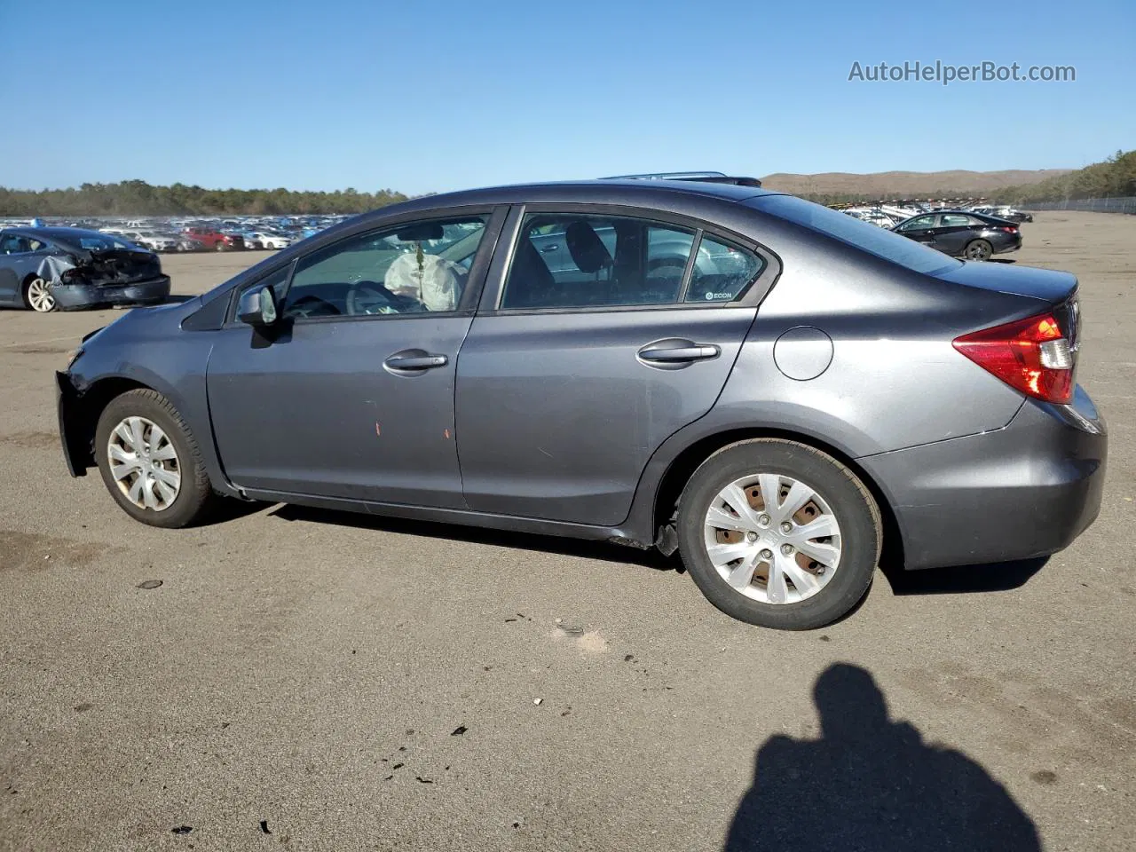 2012 Honda Civic Lx Gray vin: 19XFB2F56CE359156