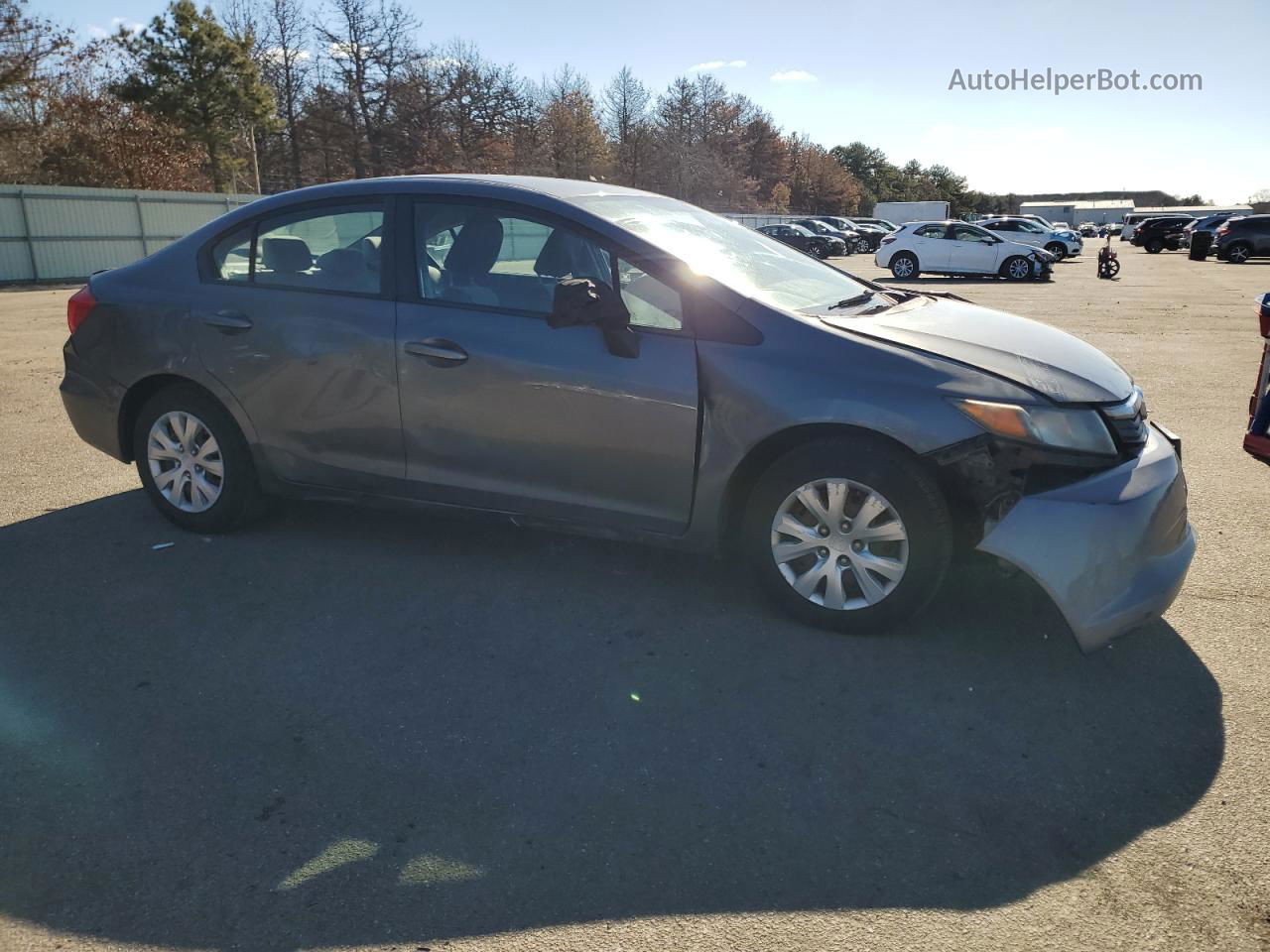 2012 Honda Civic Lx Gray vin: 19XFB2F56CE359156