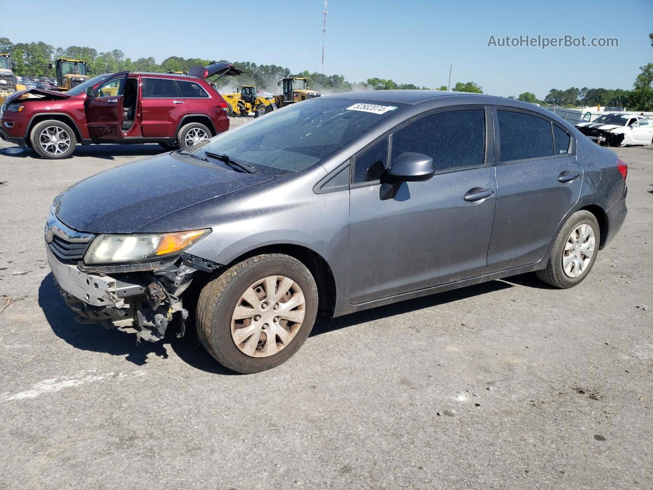 2012 Honda Civic Lx Gray vin: 19XFB2F56CE388043