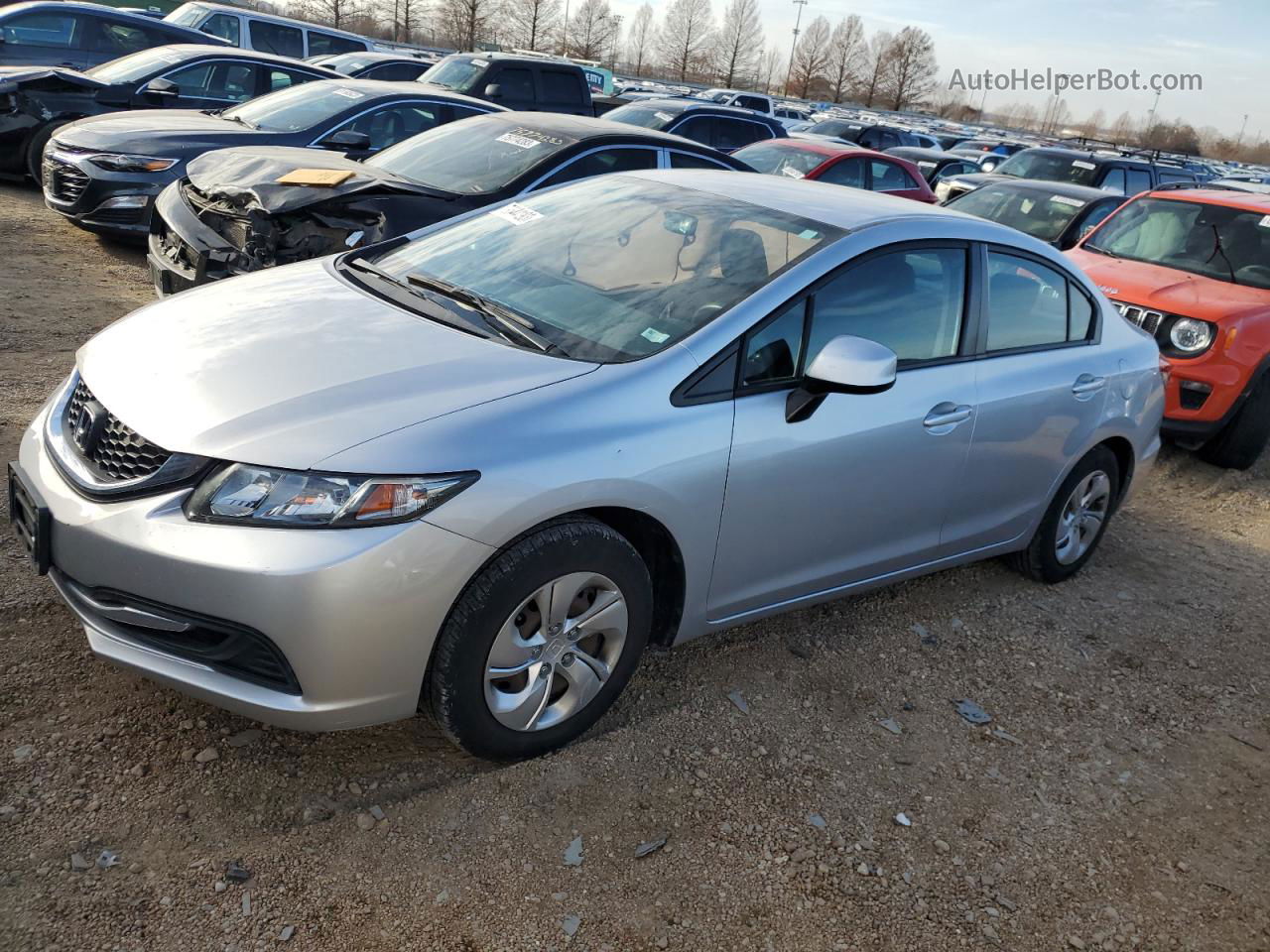 2013 Honda Civic Lx Silver vin: 19XFB2F56DE015280