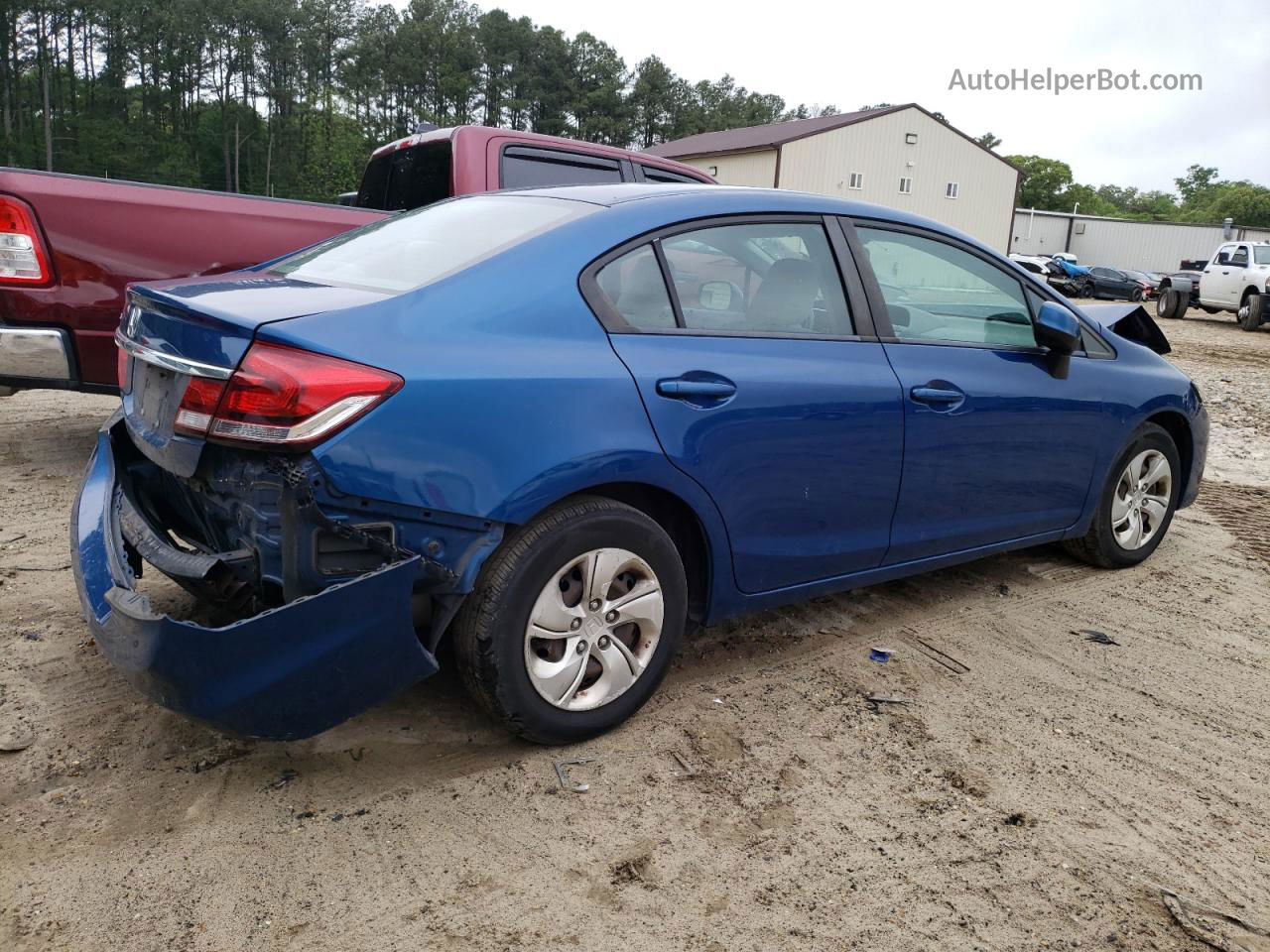 2013 Honda Civic Lx Blue vin: 19XFB2F56DE222154