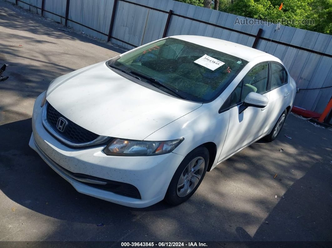 2014 Honda Civic Lx White vin: 19XFB2F56EE027186