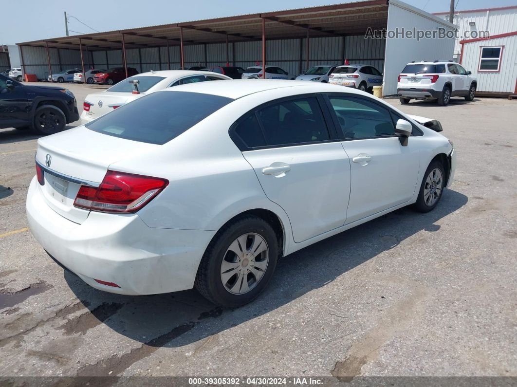 2014 Honda Civic Lx White vin: 19XFB2F56EE030296