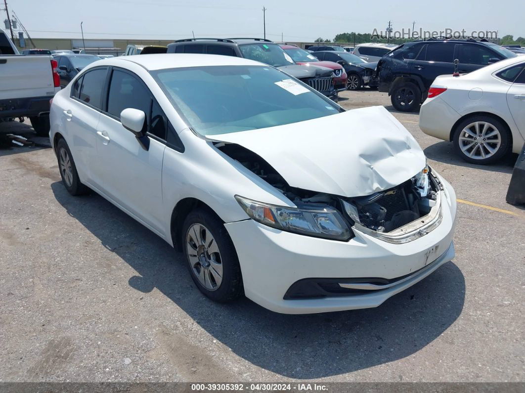 2014 Honda Civic Lx White vin: 19XFB2F56EE030296