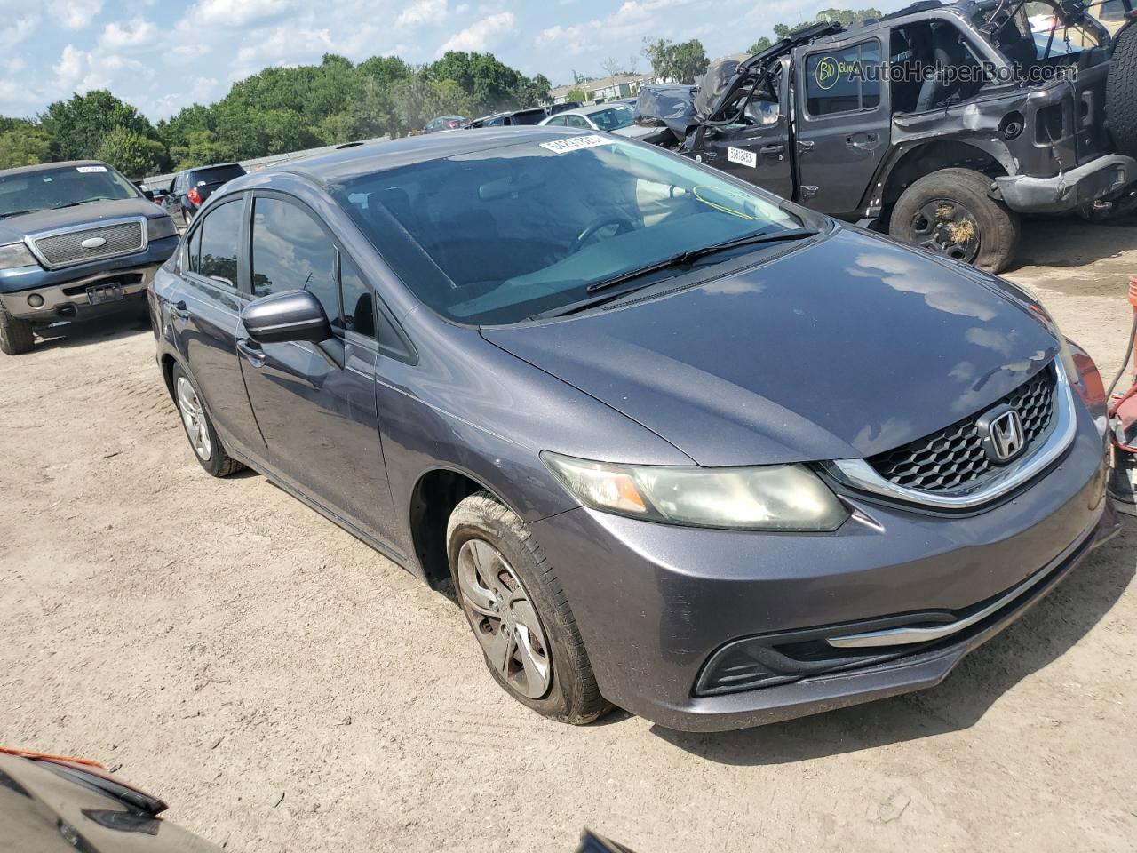 2014 Honda Civic Lx Gray vin: 19XFB2F56EE083211