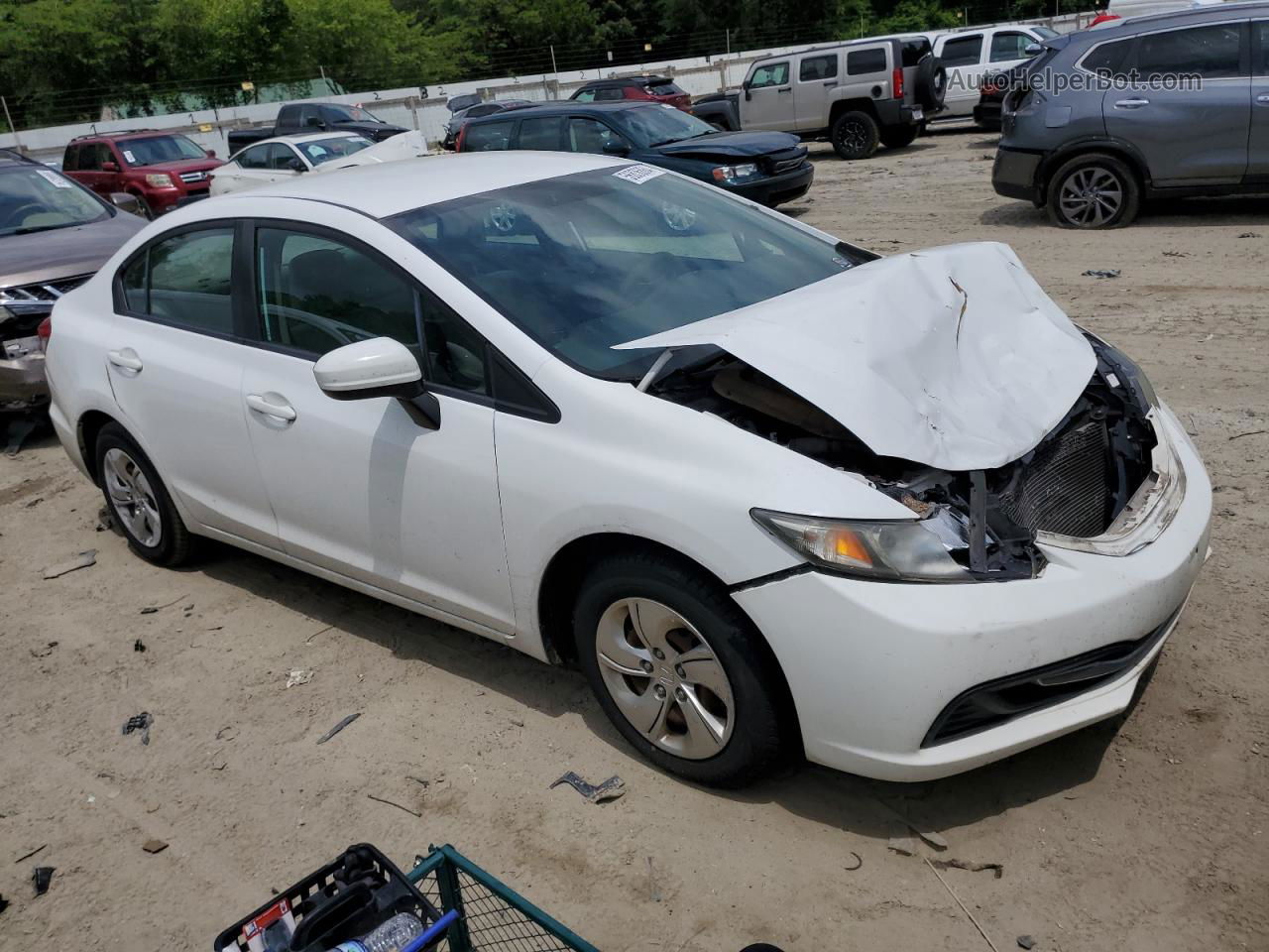 2014 Honda Civic Lx White vin: 19XFB2F56EE219093