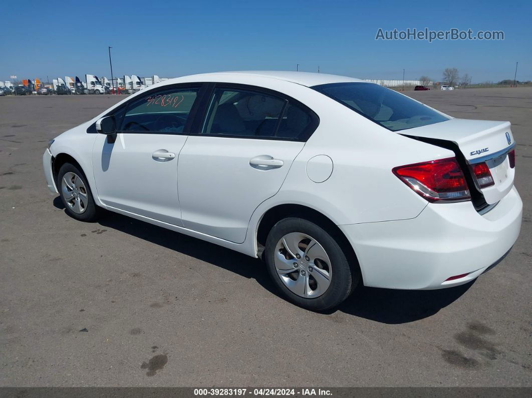 2015 Honda Civic Lx White vin: 19XFB2F56FE012639