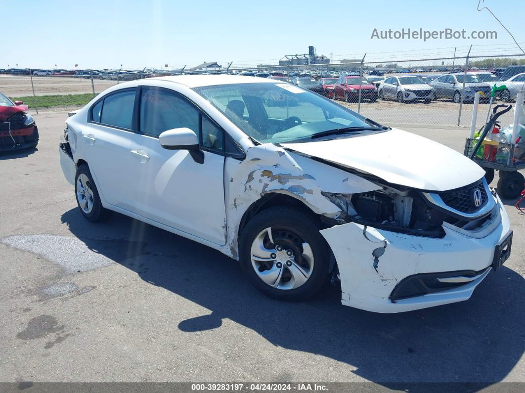 2015 Honda Civic Lx White vin: 19XFB2F56FE012639