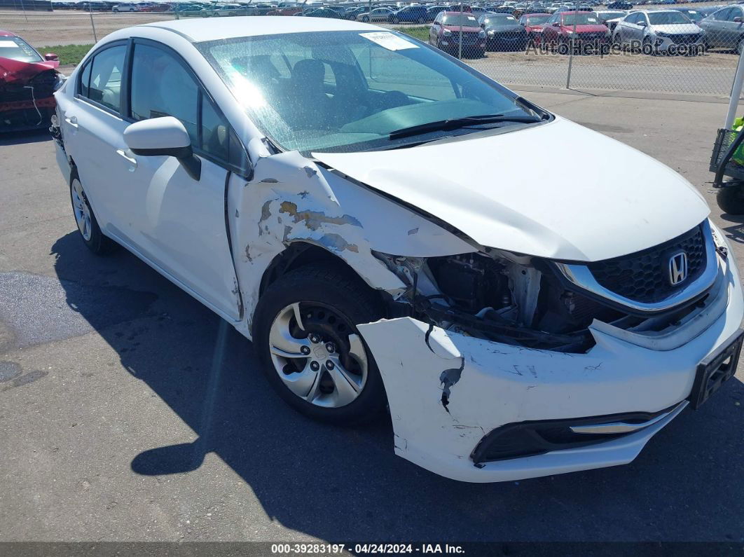 2015 Honda Civic Lx White vin: 19XFB2F56FE012639