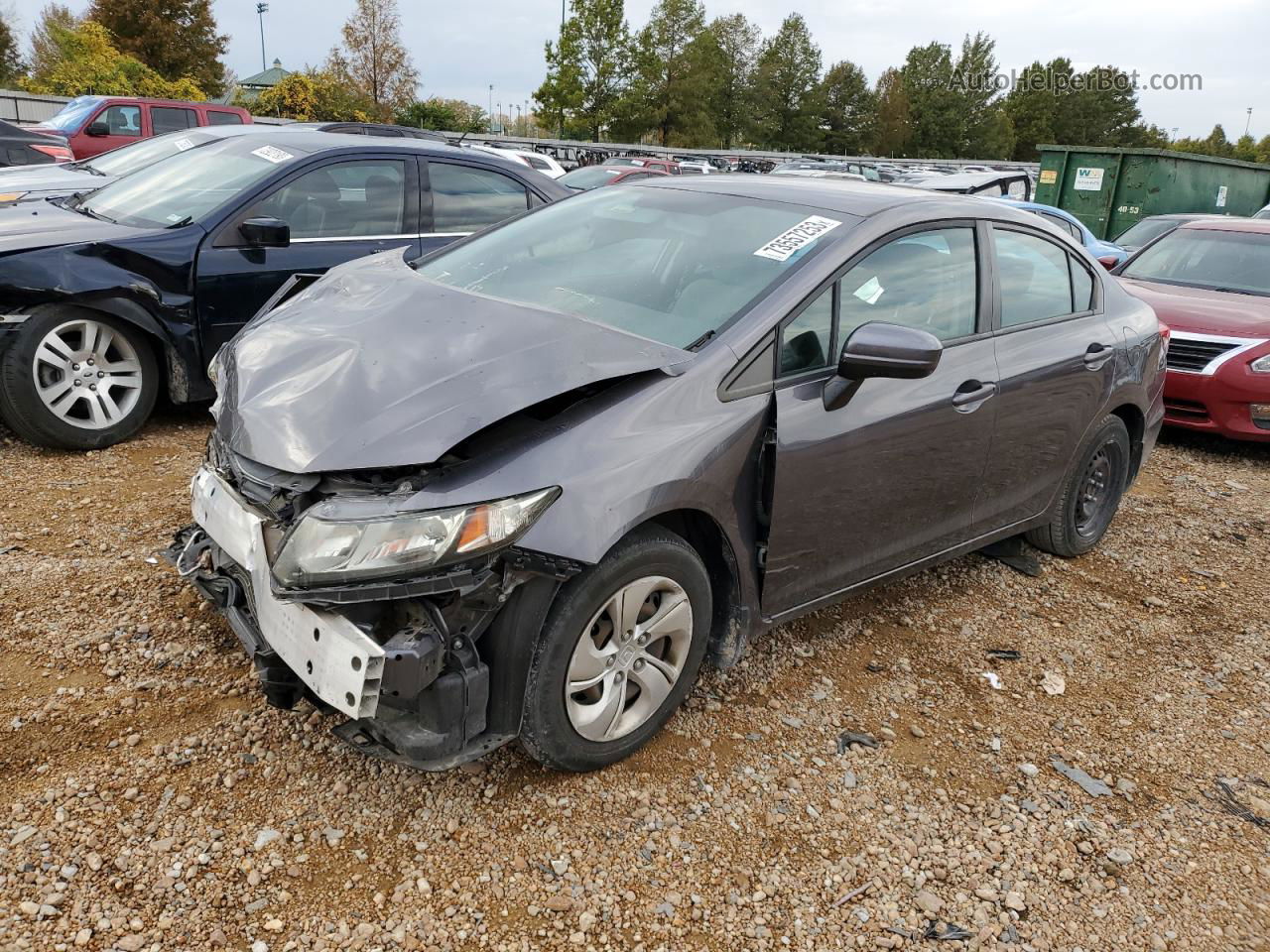 2015 Honda Civic Lx Серый vin: 19XFB2F56FE045057