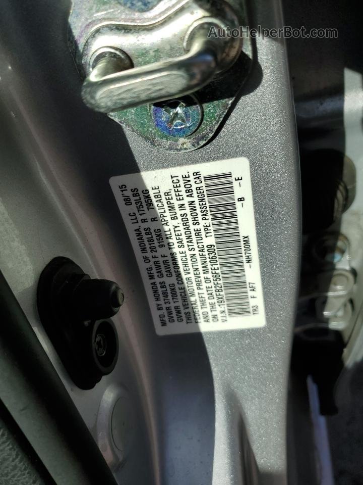 2015 Honda Civic Lx Silver vin: 19XFB2F56FE106309