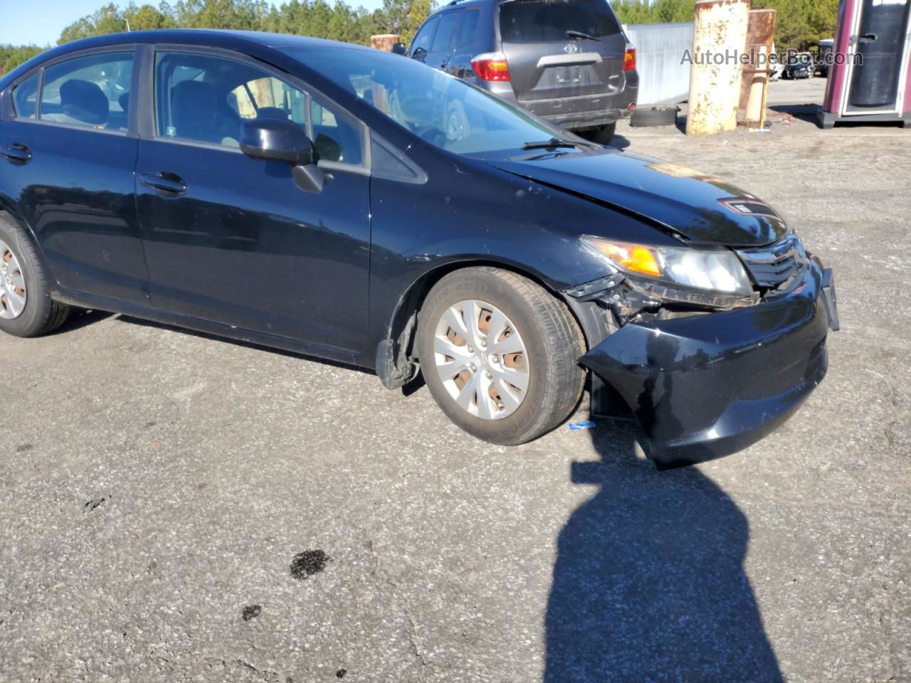 2012 Honda Civic Lx Black vin: 19XFB2F57CE002066