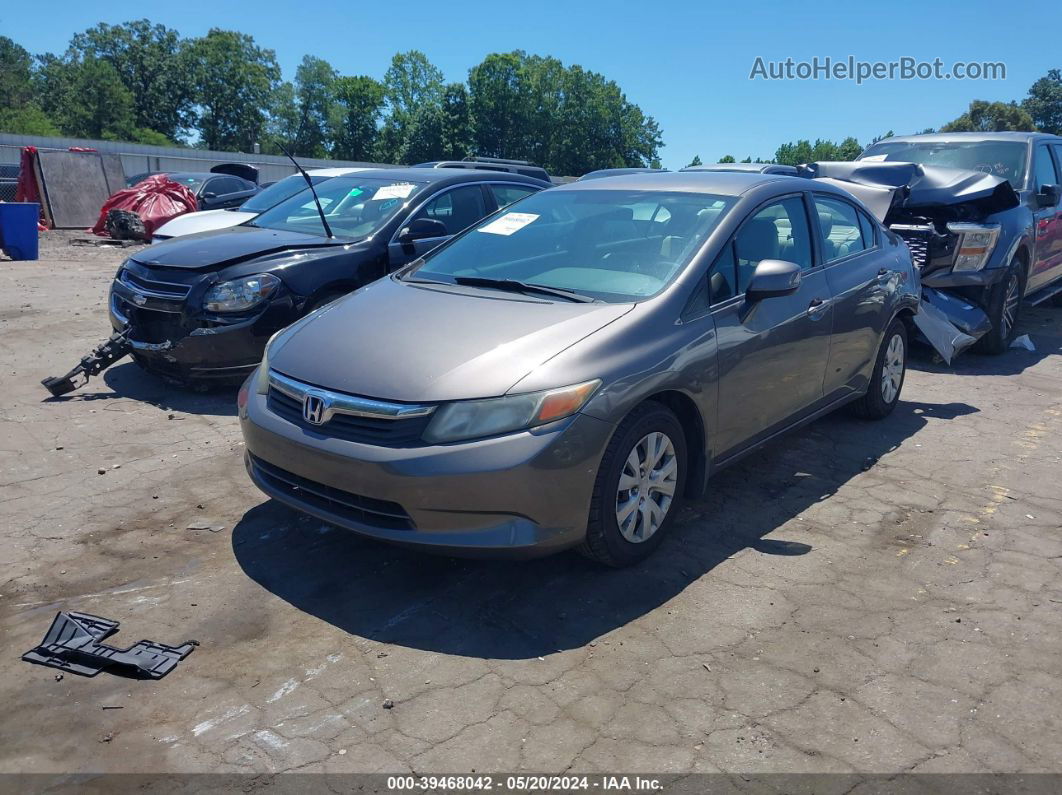 2012 Honda Civic Lx Gray vin: 19XFB2F57CE030725