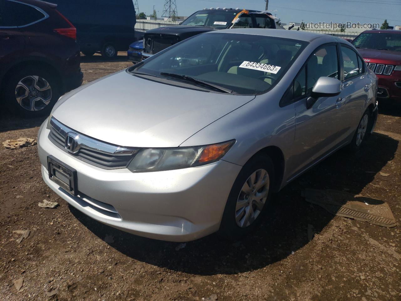 2012 Honda Civic Lx Silver vin: 19XFB2F57CE031499