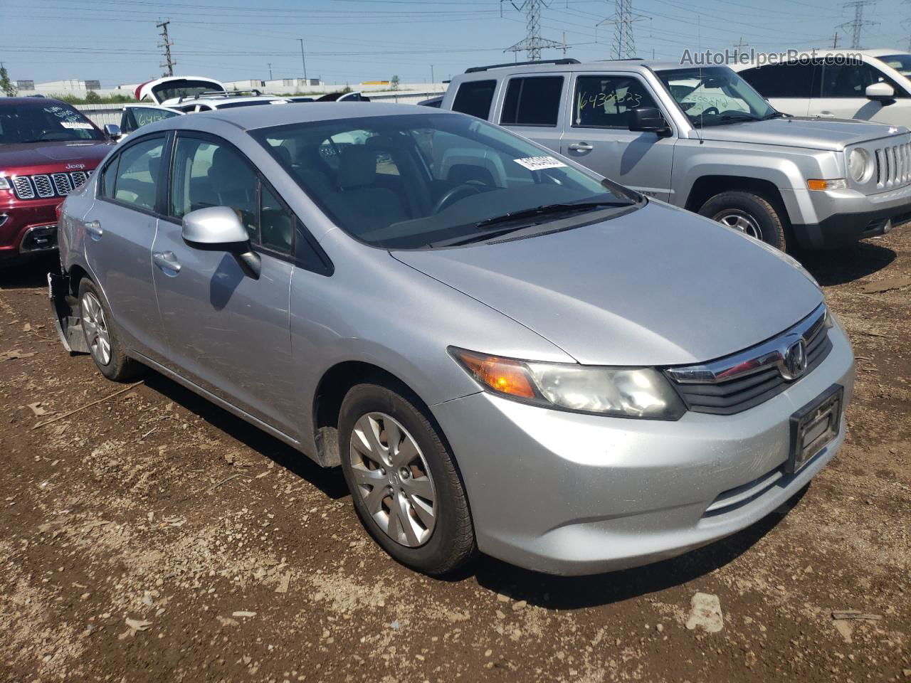 2012 Honda Civic Lx Silver vin: 19XFB2F57CE031499