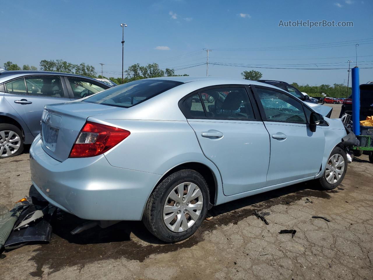 2012 Honda Civic Lx Blue vin: 19XFB2F57CE032345