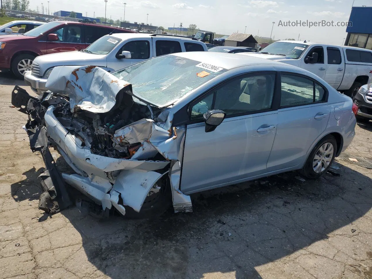 2012 Honda Civic Lx Blue vin: 19XFB2F57CE032345