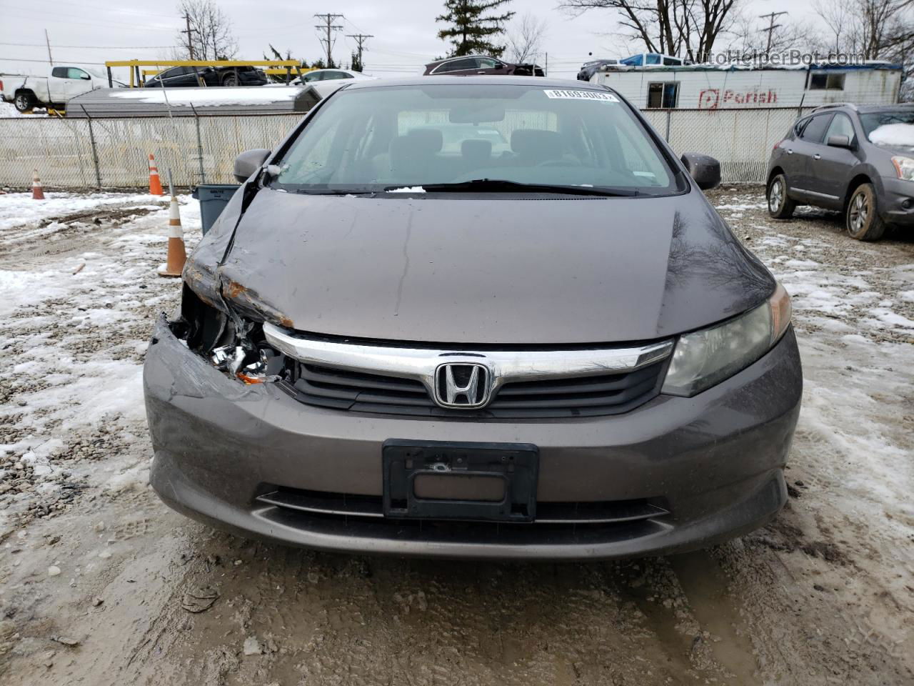 2012 Honda Civic Lx Gray vin: 19XFB2F57CE049193