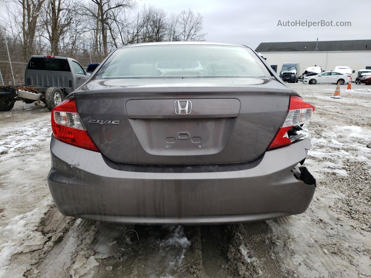 2012 Honda Civic Lx Gray vin: 19XFB2F57CE049193