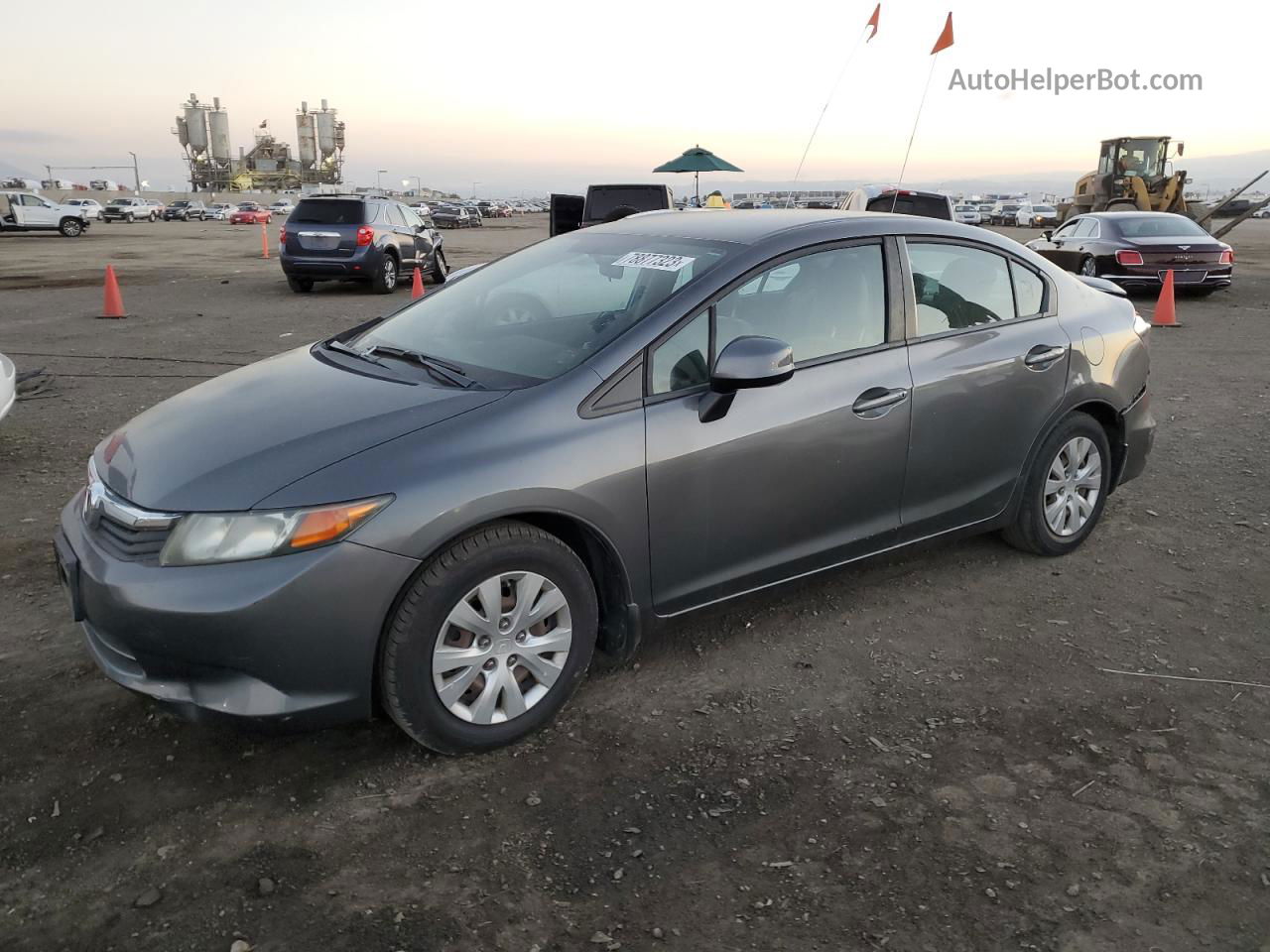 2012 Honda Civic Lx Gray vin: 19XFB2F57CE367573