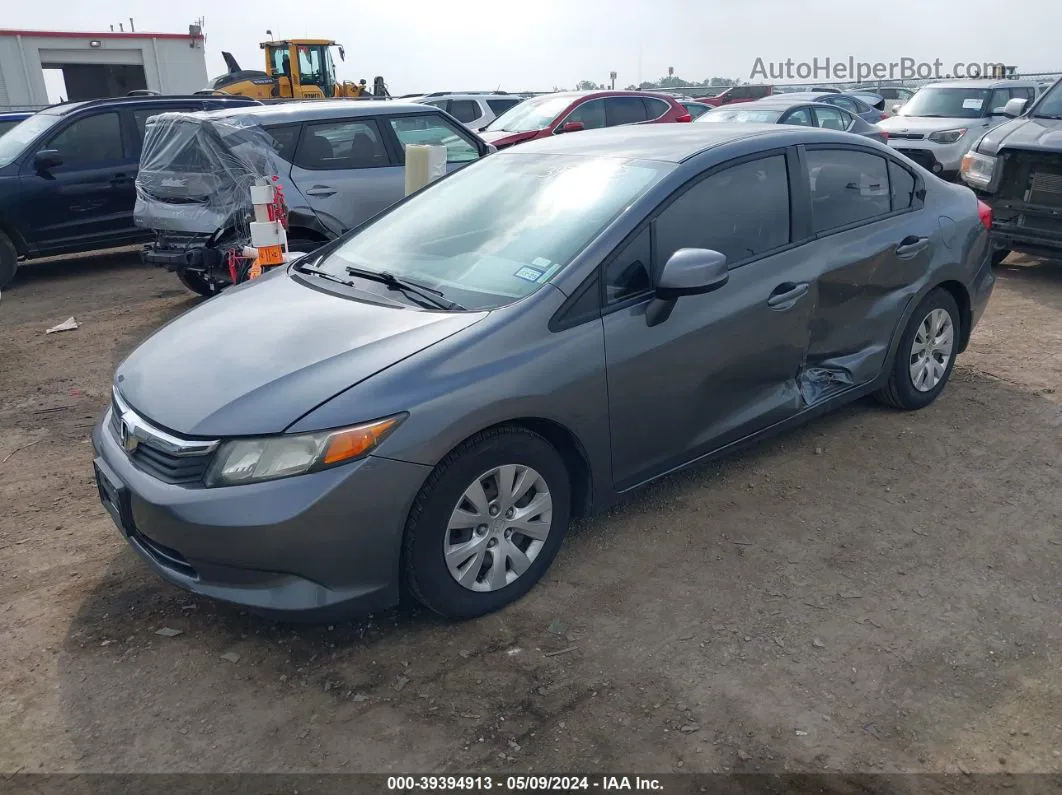 2012 Honda Civic Lx Gray vin: 19XFB2F57CE377522