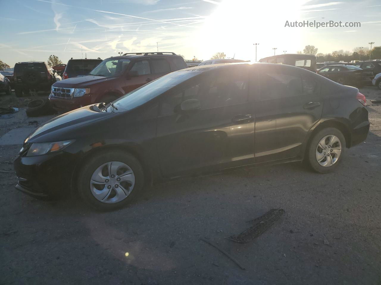 2013 Honda Civic Lx Black vin: 19XFB2F57DE075990