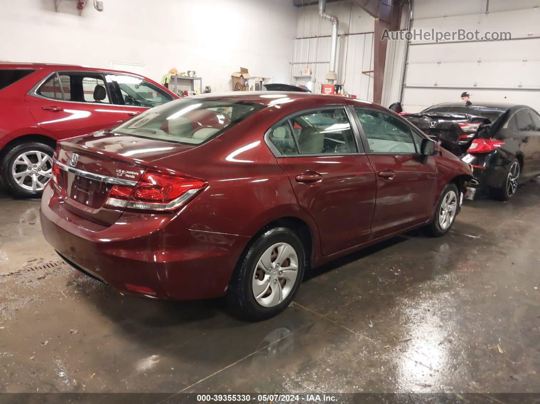 2013 Honda Civic Lx Red vin: 19XFB2F57DE095513