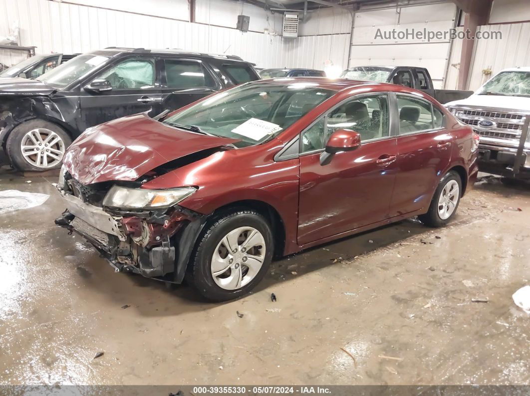 2013 Honda Civic Lx Red vin: 19XFB2F57DE095513