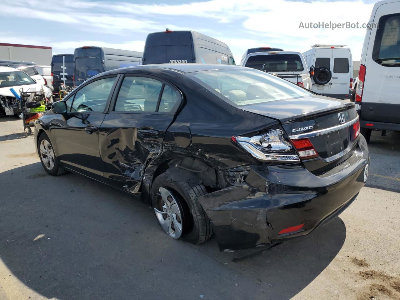 2013 Honda Civic Lx Black vin: 19XFB2F57DE263831