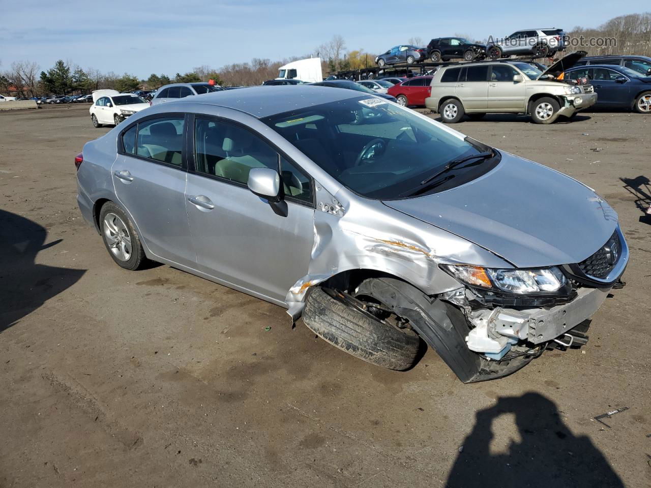 2013 Honda Civic Lx Silver vin: 19XFB2F57DE272268