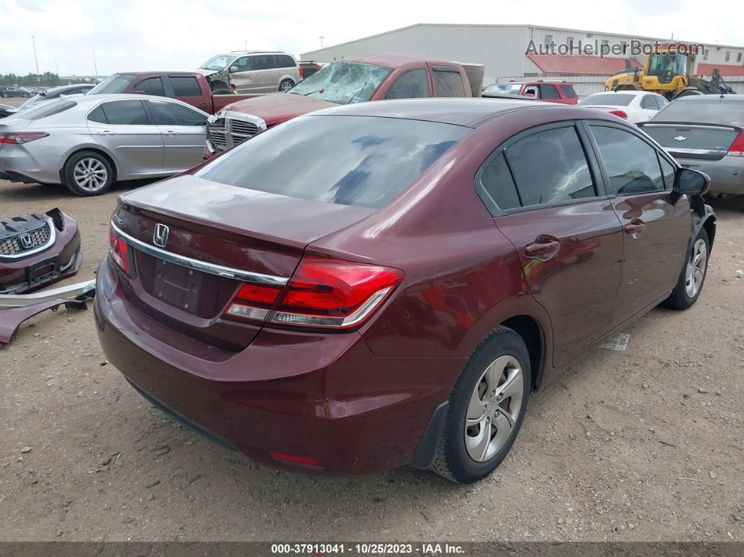 2014 Honda Civic Sedan Lx Burgundy vin: 19XFB2F57EE043106