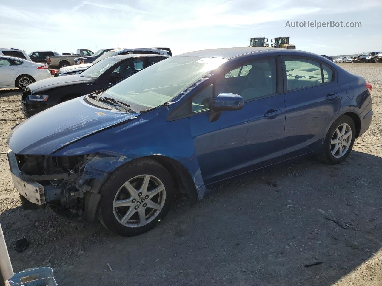 2014 Honda Civic Lx Blue vin: 19XFB2F57EE067132