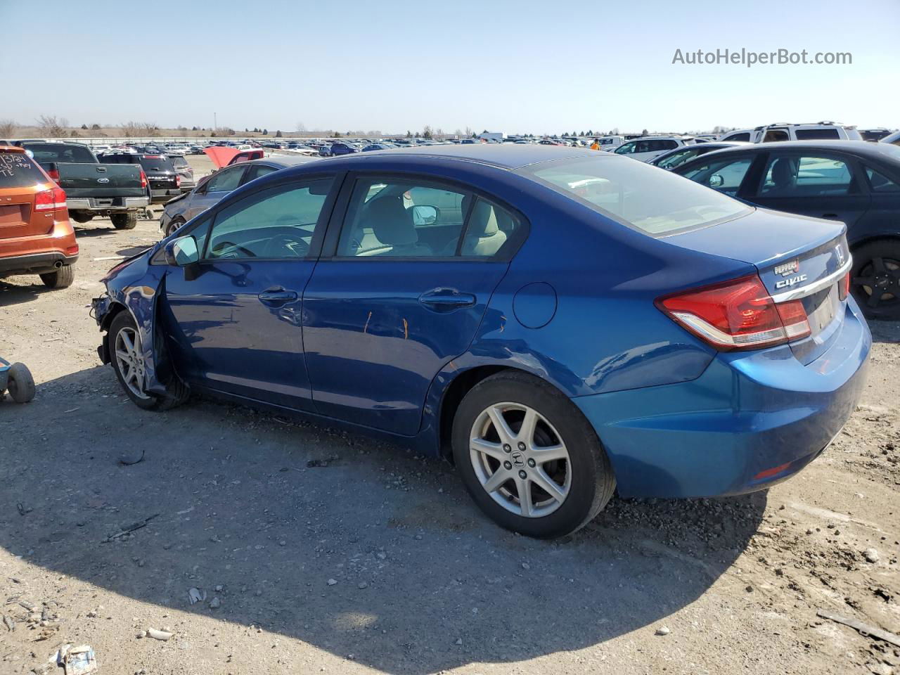 2014 Honda Civic Lx Blue vin: 19XFB2F57EE067132