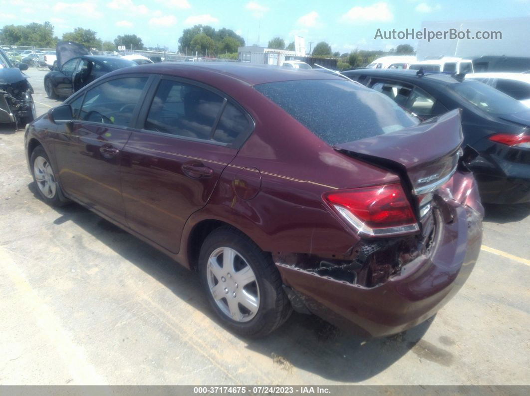 2014 Honda Civic Sedan Lx Burgundy vin: 19XFB2F57EE075361