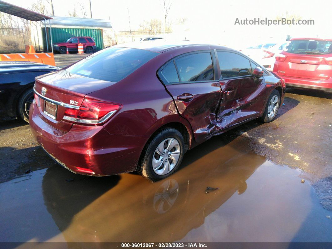 2014 Honda Civic Sedan Lx Maroon vin: 19XFB2F57EE208281