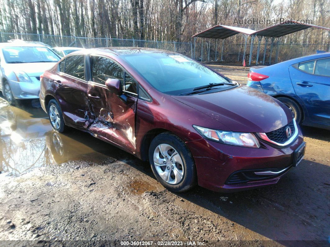 2014 Honda Civic Sedan Lx Maroon vin: 19XFB2F57EE208281