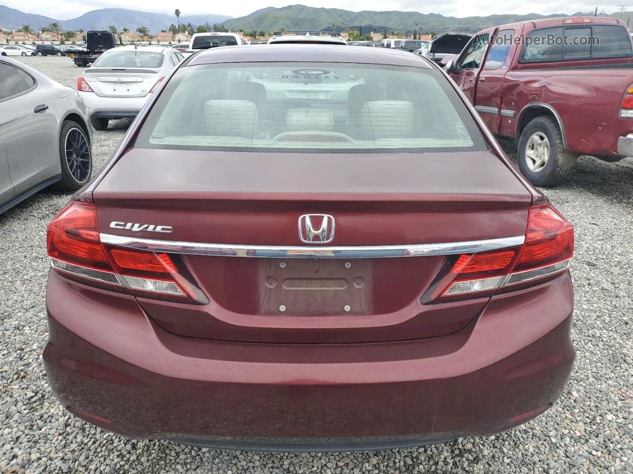 2014 Honda Civic Lx Burgundy vin: 19XFB2F57EE268898