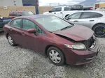 2014 Honda Civic Lx Burgundy vin: 19XFB2F57EE268898