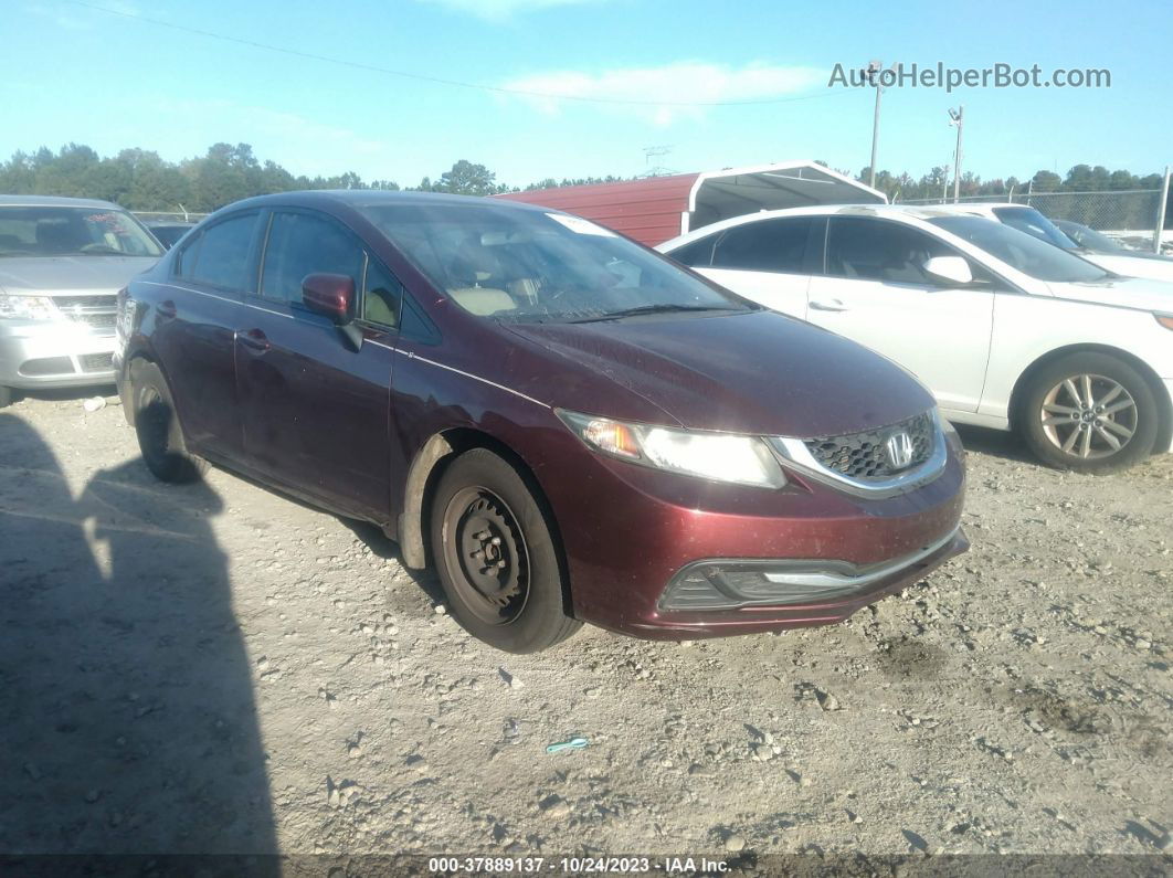 2015 Honda Civic Sedan Lx Maroon vin: 19XFB2F57FE083820