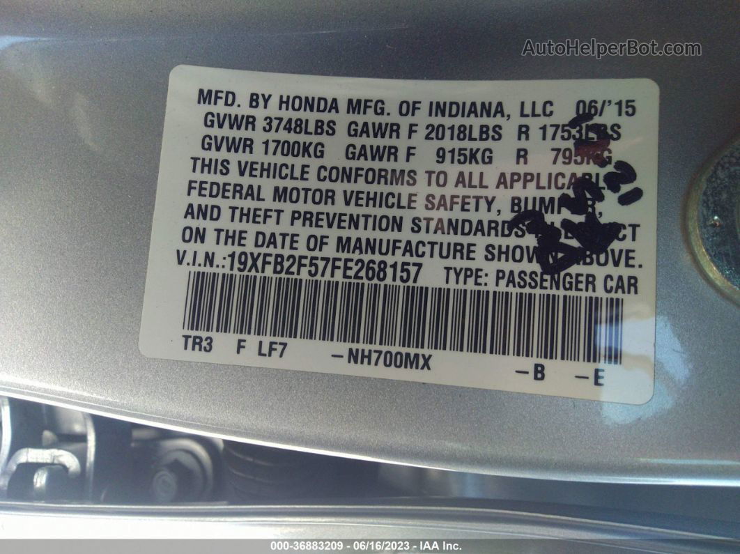 2015 Honda Civic Sedan Lx Silver vin: 19XFB2F57FE268157