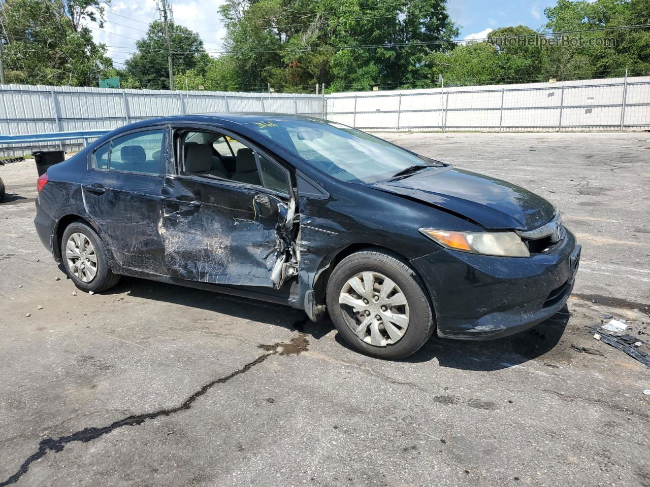 2012 Honda Civic Lx Black vin: 19XFB2F58CE013156