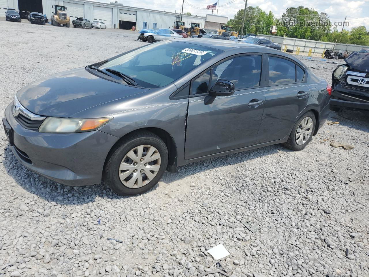 2012 Honda Civic Lx Gray vin: 19XFB2F58CE059943