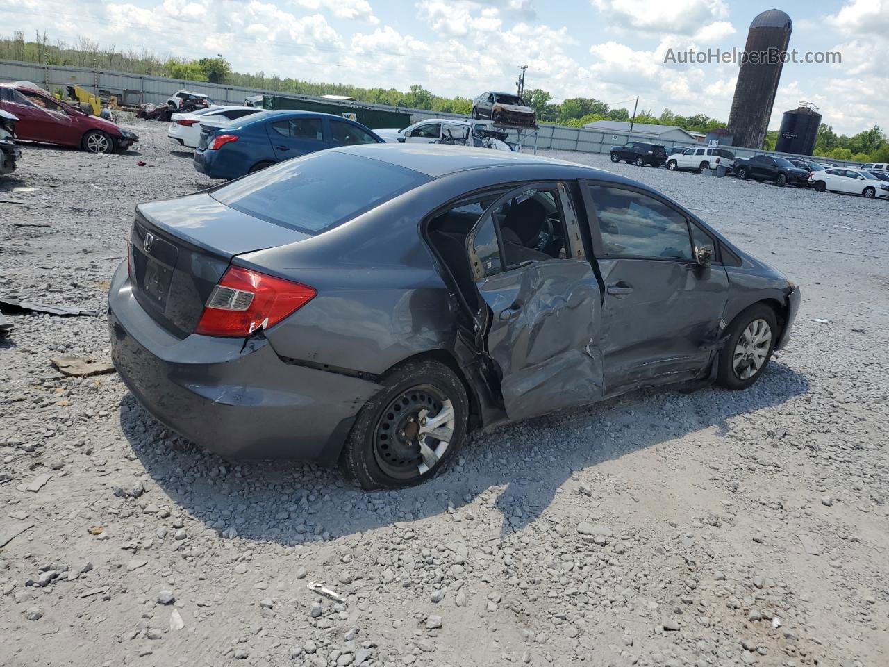 2012 Honda Civic Lx Gray vin: 19XFB2F58CE059943