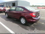 2012 Honda Civic Lx Burgundy vin: 19XFB2F58CE093025