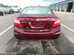 2012 Honda Civic Lx Burgundy vin: 19XFB2F58CE093025