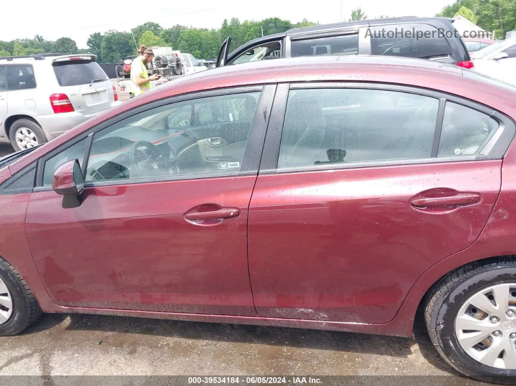 2012 Honda Civic Lx Maroon vin: 19XFB2F58CE365556