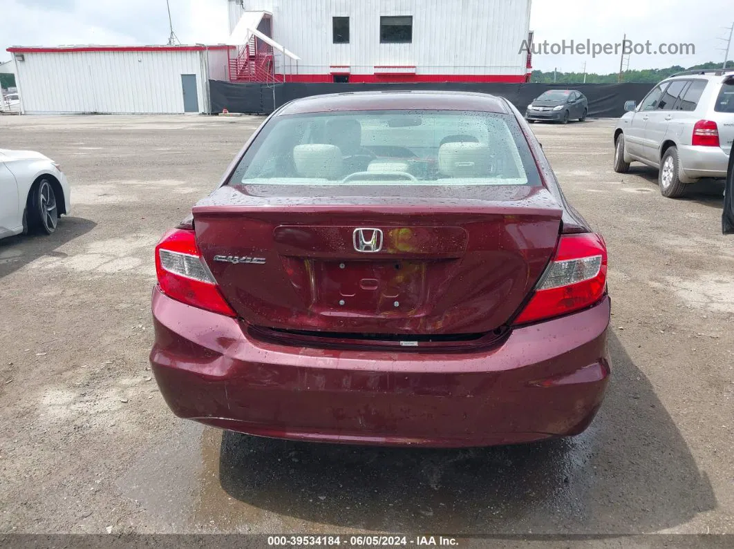 2012 Honda Civic Lx Темно-бордовый vin: 19XFB2F58CE365556