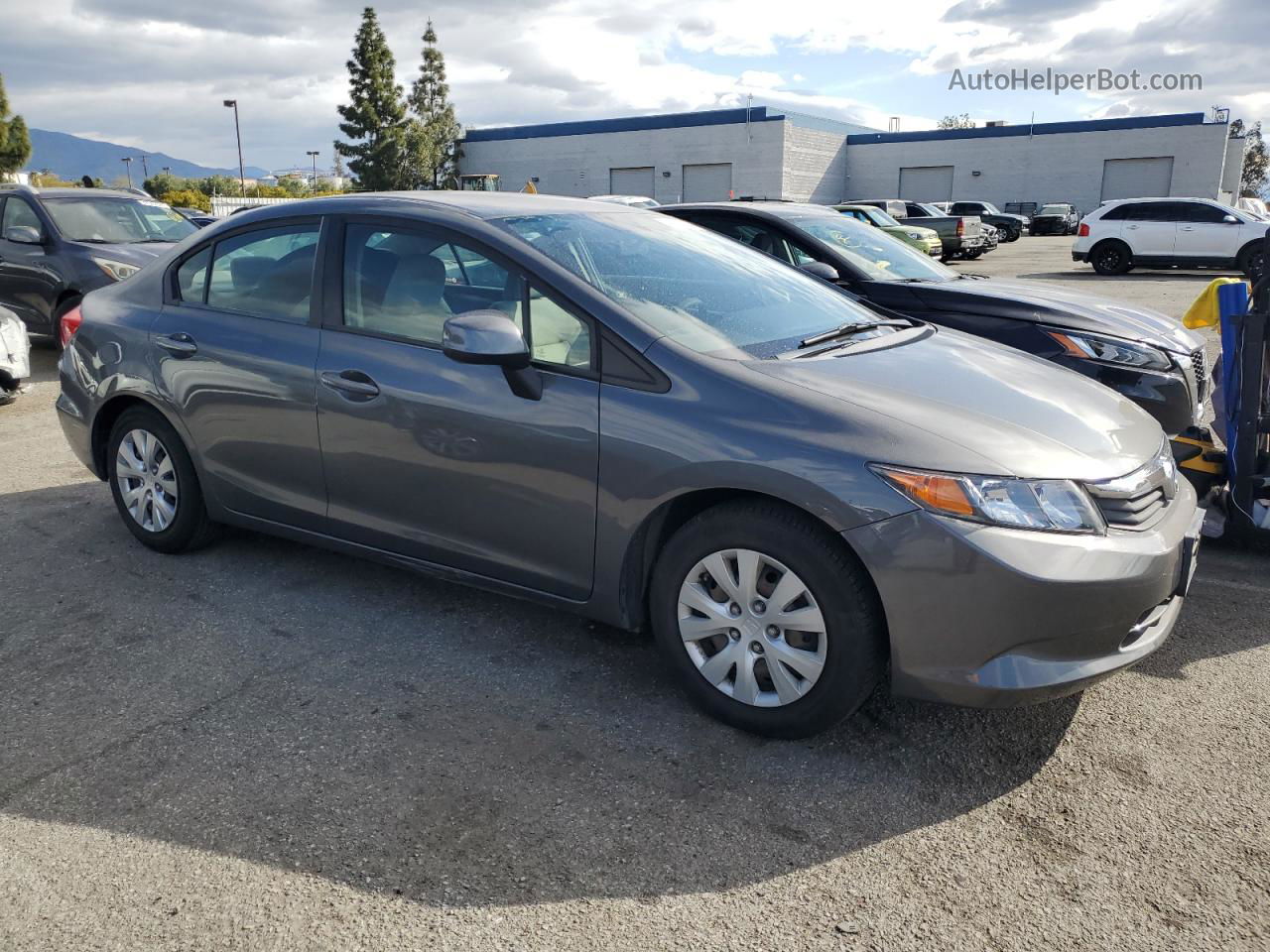 2012 Honda Civic Lx Gray vin: 19XFB2F58CE367520